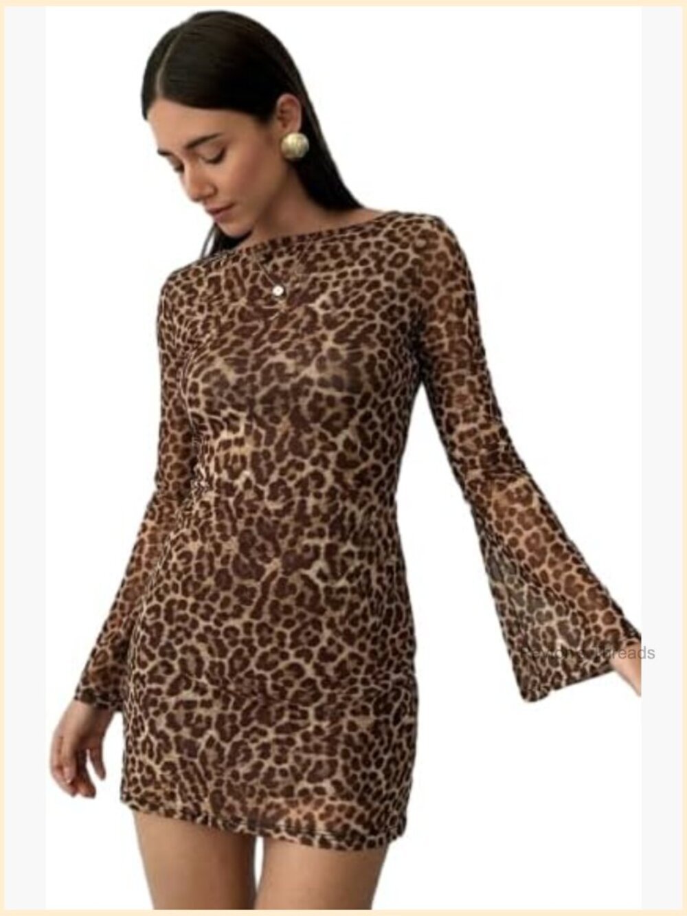 Women's Bodycon Mini Long Sleeve Backless Party Dress
